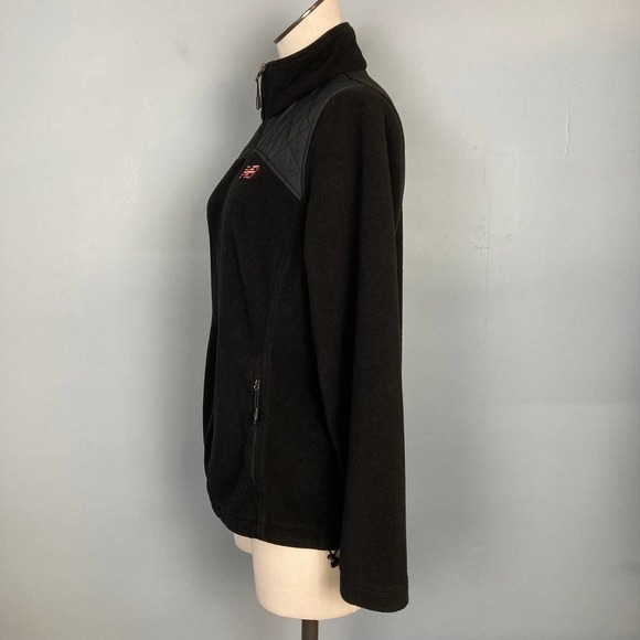 𝅺new Balance Women's Full Zip Fleece Jacket Quilted Yoke Rose Gold Logo Size M - Picture 5 of 12